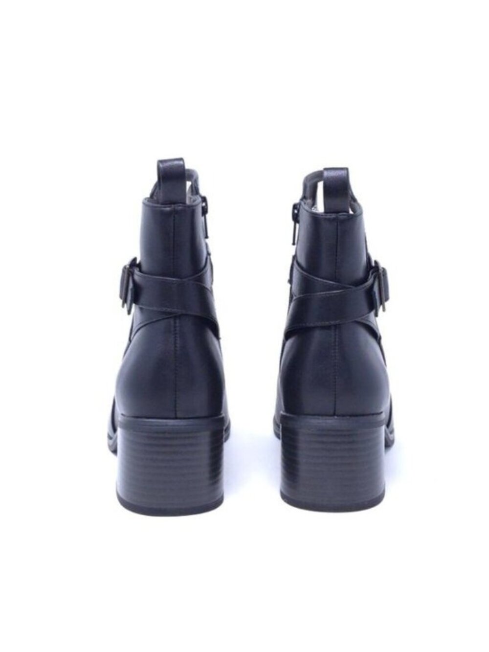 New White Mountain Narrows Black Smooth Block Heel Booties Women’s 9.5M - Picture 4 of 11